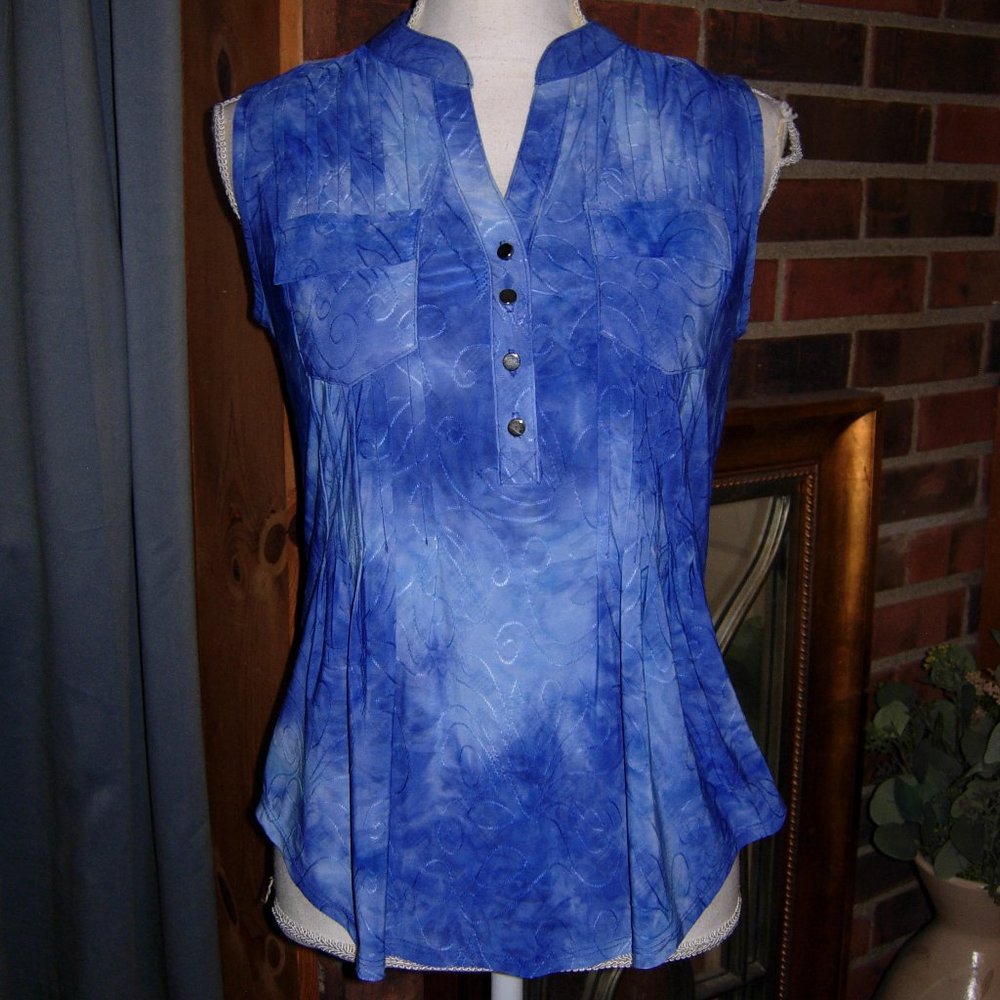 Dress Barn Blue Tie Dye Sleeveless Top SP
